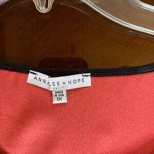 Beautiful Anna Lee + Hope Color block Fuschia/Salmon/Black. NWT Size 1x